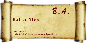 Bulla Alex névjegykártya